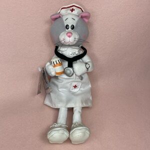 Party Pals Cat Nurse Plush Stuffed Animal 10”